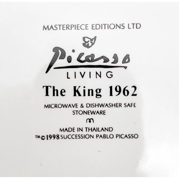 Picasso Living The King 1962 Masterpiece Editions Ltd 1998 Salad Dessert Plate - Picture 6 of 6
